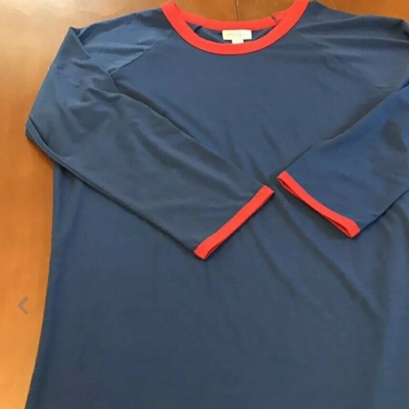 LULAROE Randy Blue Red Baseball Tee Top Dize XS - Picture 5 of 8